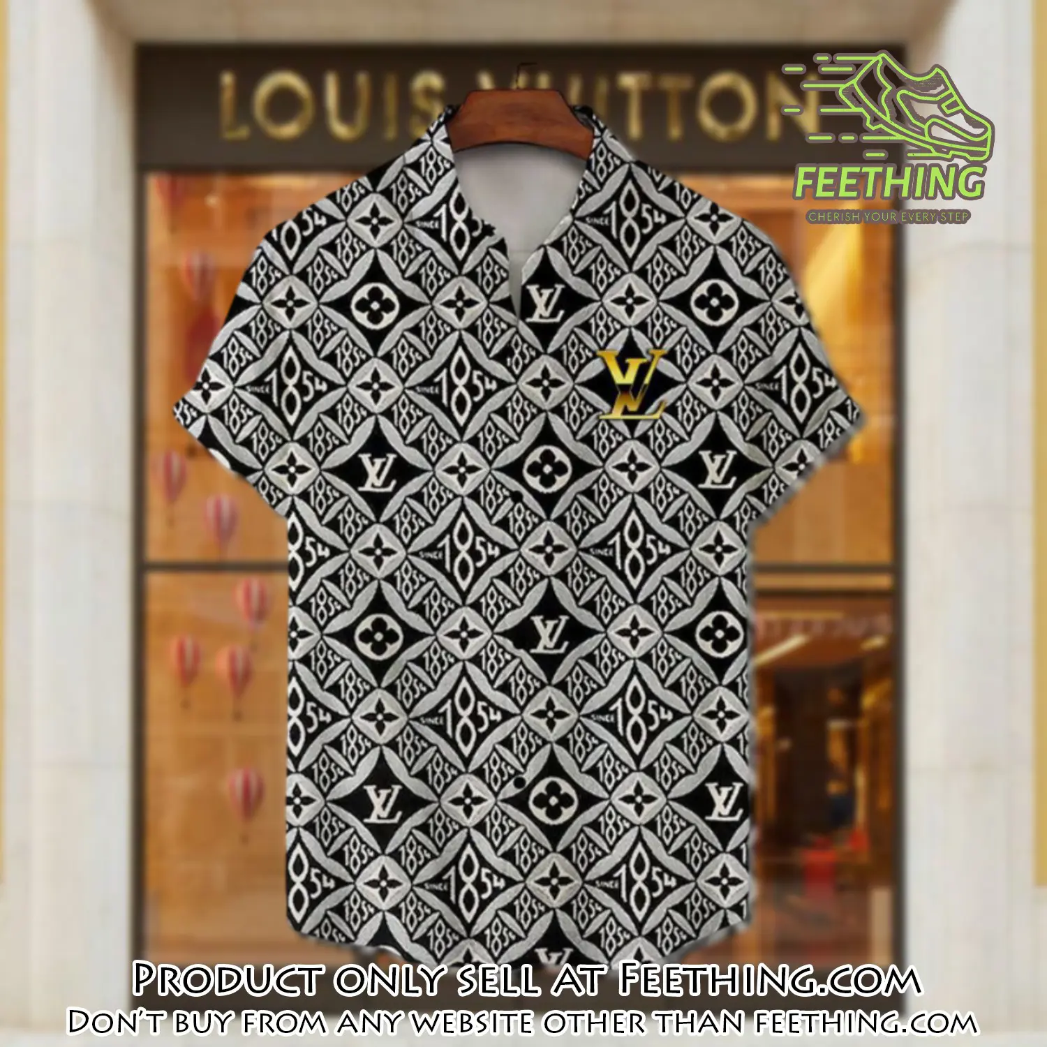 Lv louis vuitton luxury hawaiian shirt & short set lhs1199 ft3827620